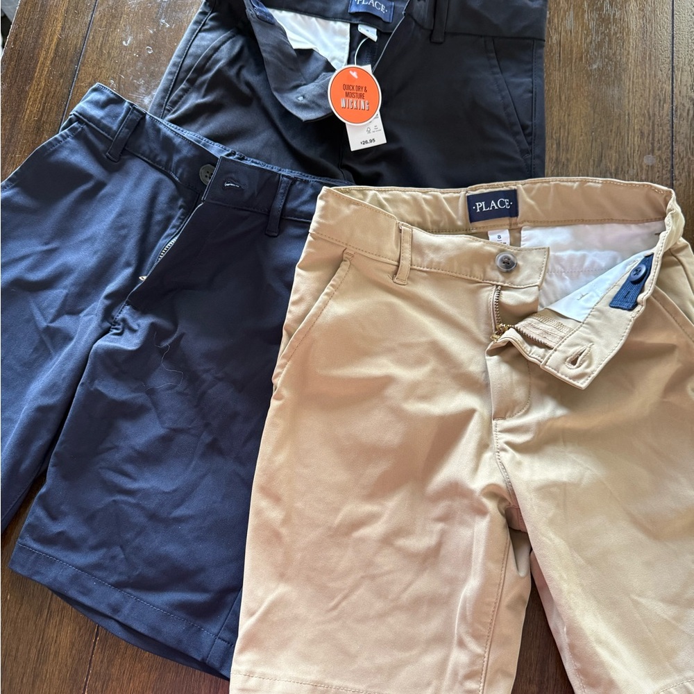 Children's Place Boys Shorts Set - Black, Navy, Tan